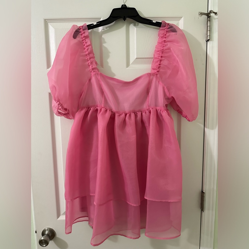 Chelsea and Violet short puff sleeve babydoll dress NWT